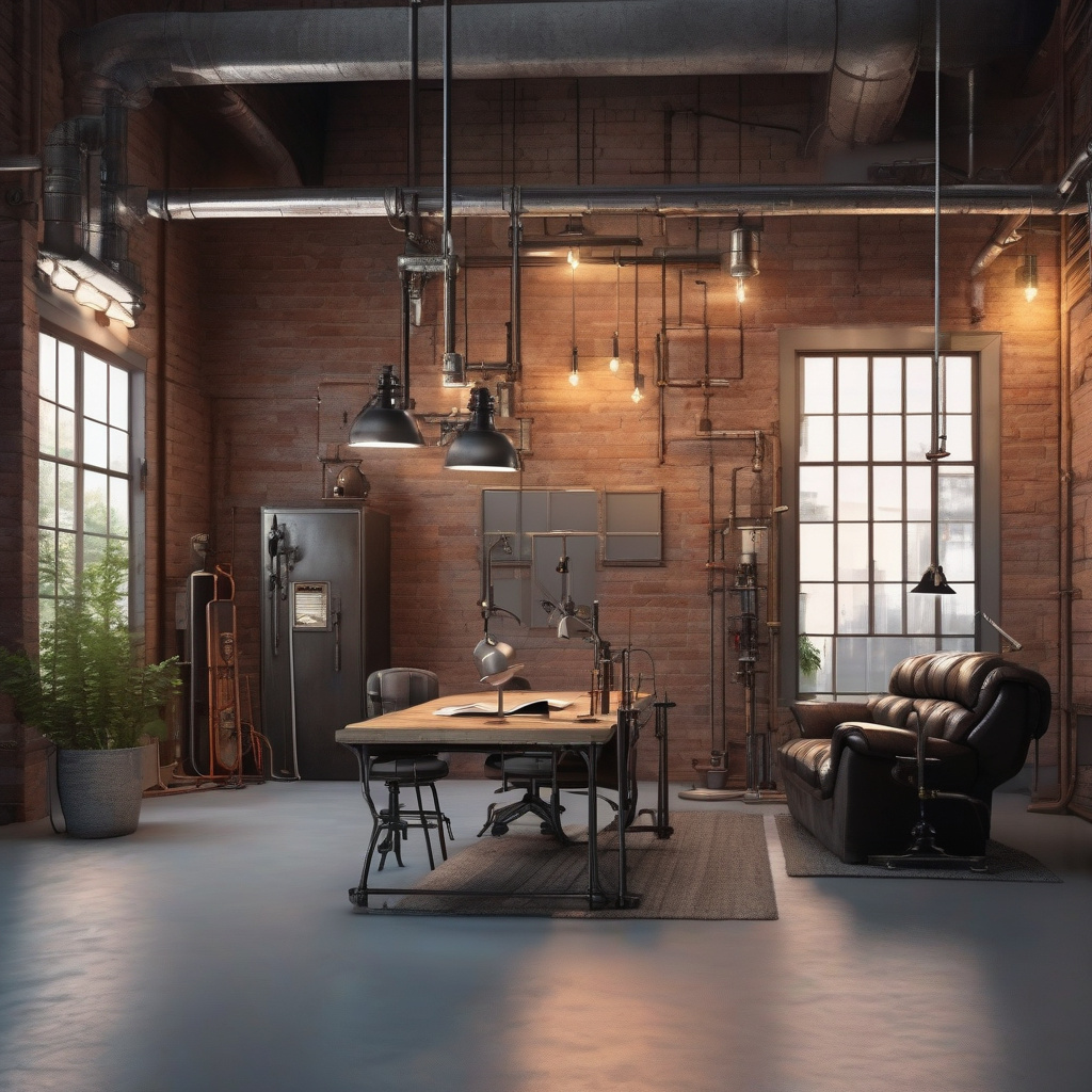 Металеві лампи у лофт-інтер'єрі