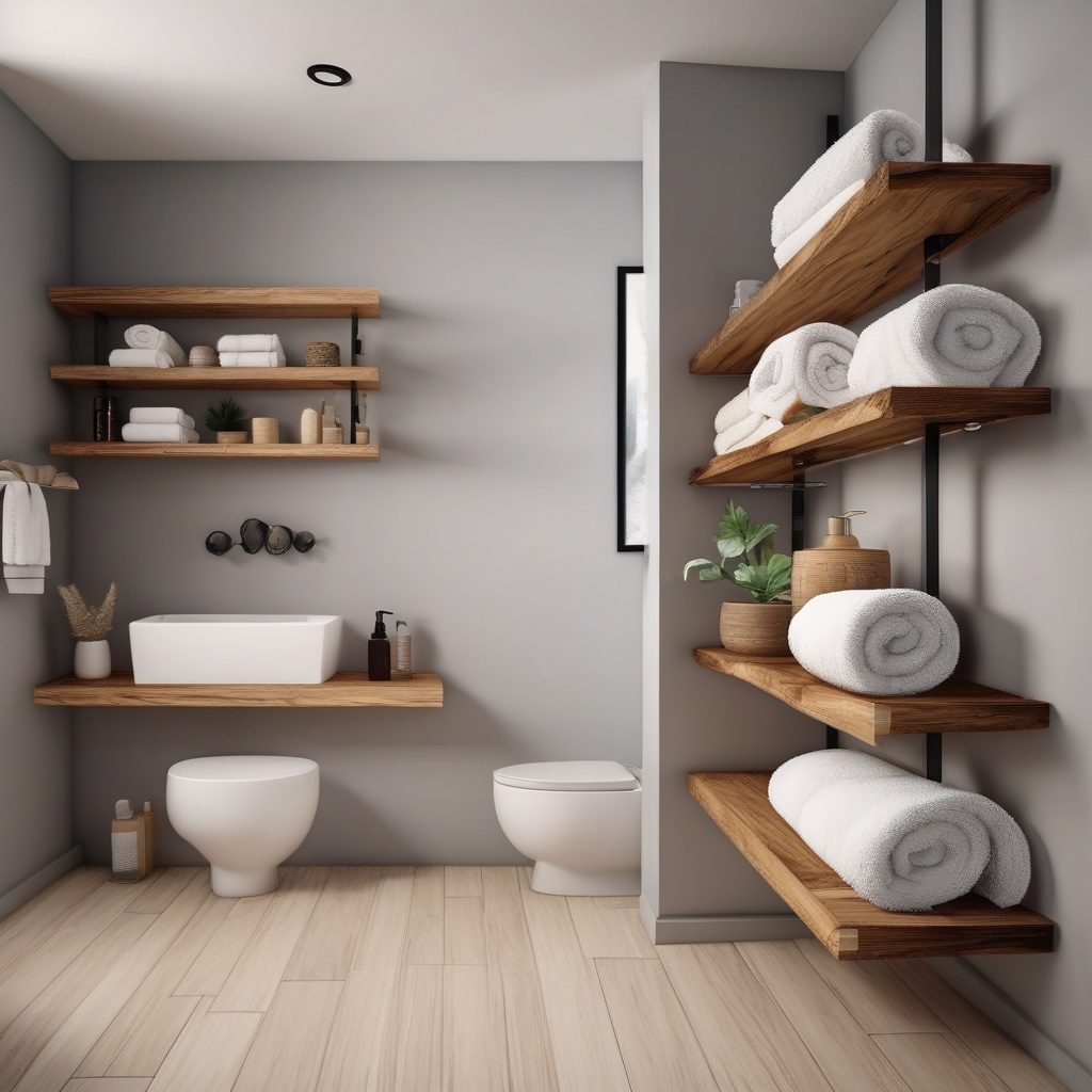 Порівняння дерев'яних та інших поличок у ванній