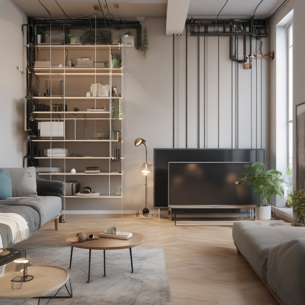 Зразок виконання відкритої проводки у сучасному інтер'єрі