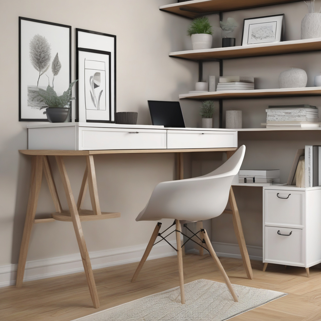 Ергономічний робочий стіл з комп'ютером