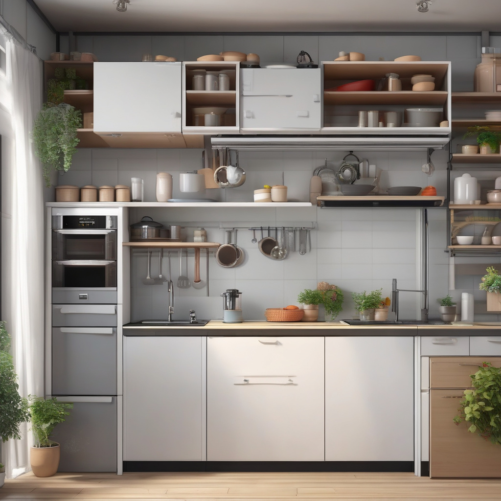 процесс установки встроенной кухонной мебели компактной кухни