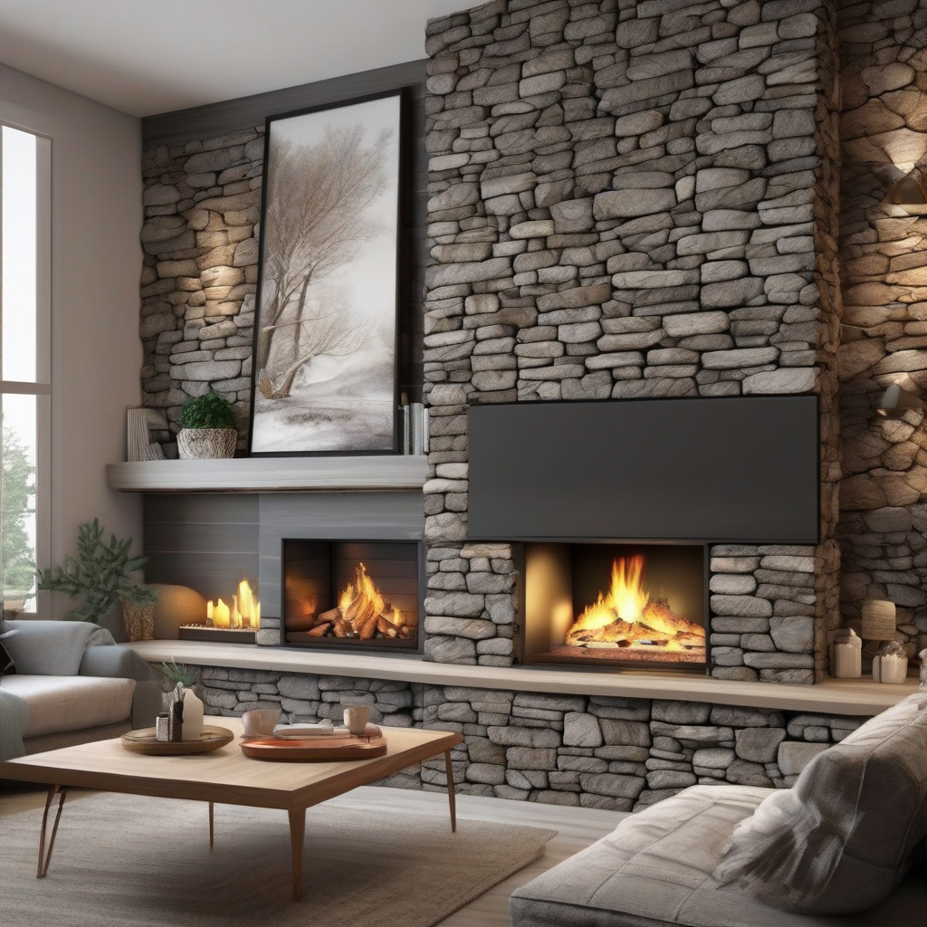 Камін з керамічною плиткою у затишній оселі