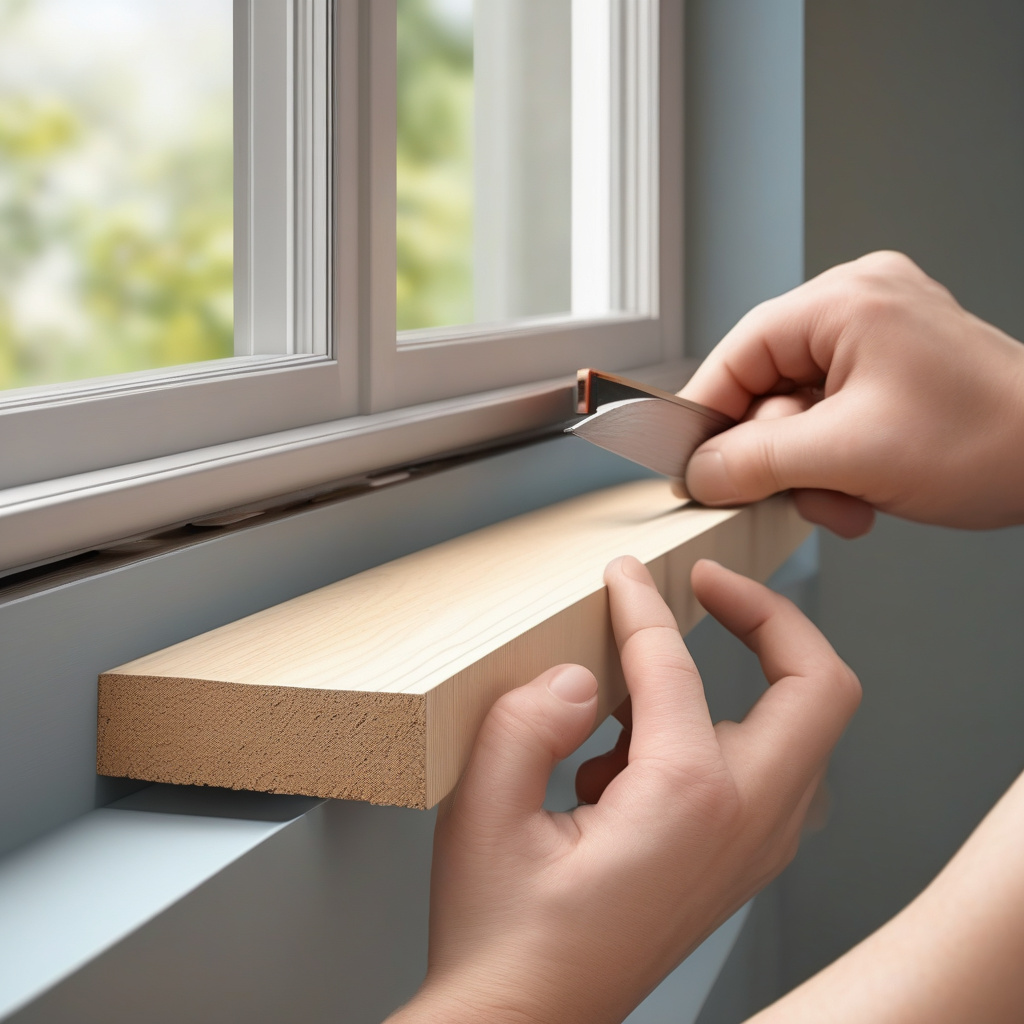 Процесс установки нового подоконника после завершения демонтажа