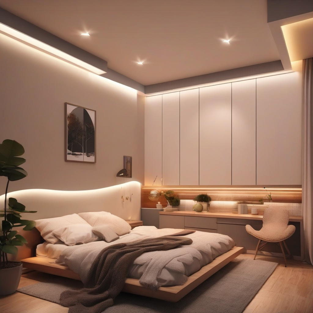 LED лампы в спальне