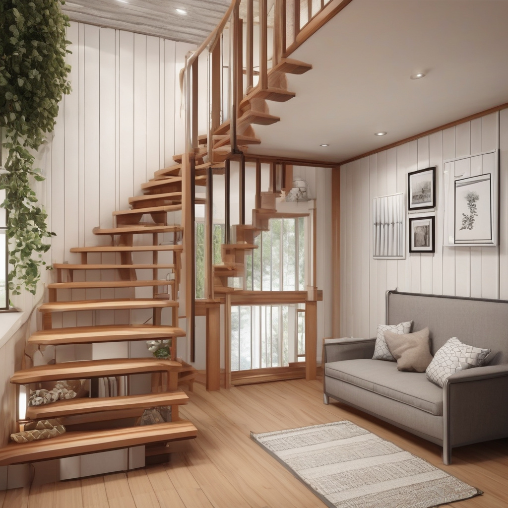 сходи з дерев'яними перилами в приватному будинку