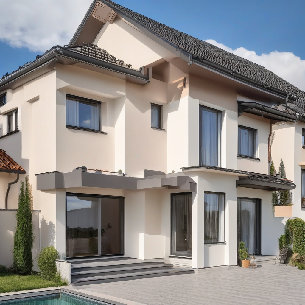 Фасадная краска на кирпичном доме