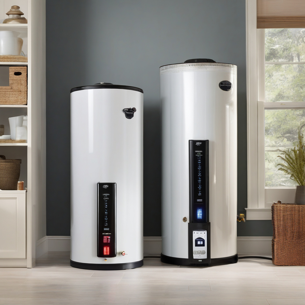 Сучасний електричний бойлер на кухні у великій сім'ї Високотехнологічний електричний бойлер в інтер'єрі сучасної кухні, ідеальний для великої родини