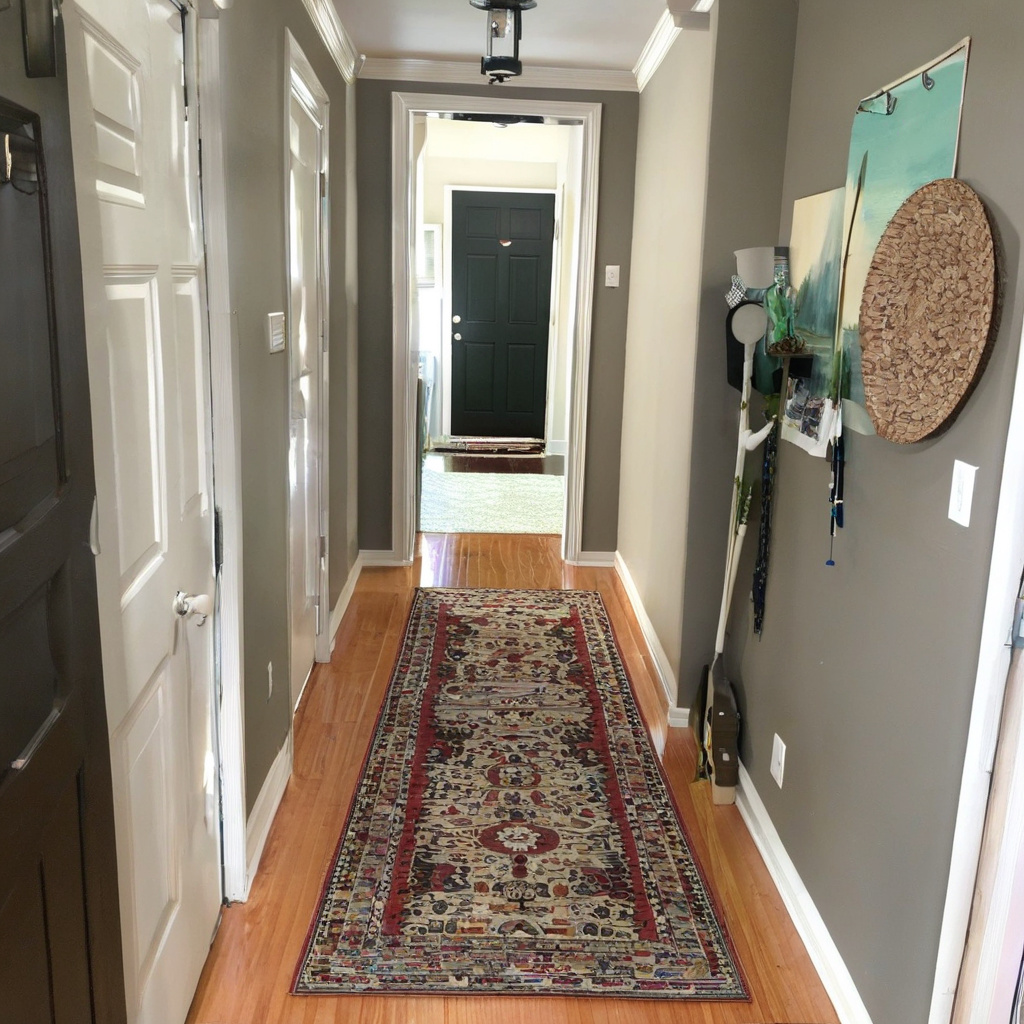 Человек красит стены в прихожей светлой краской