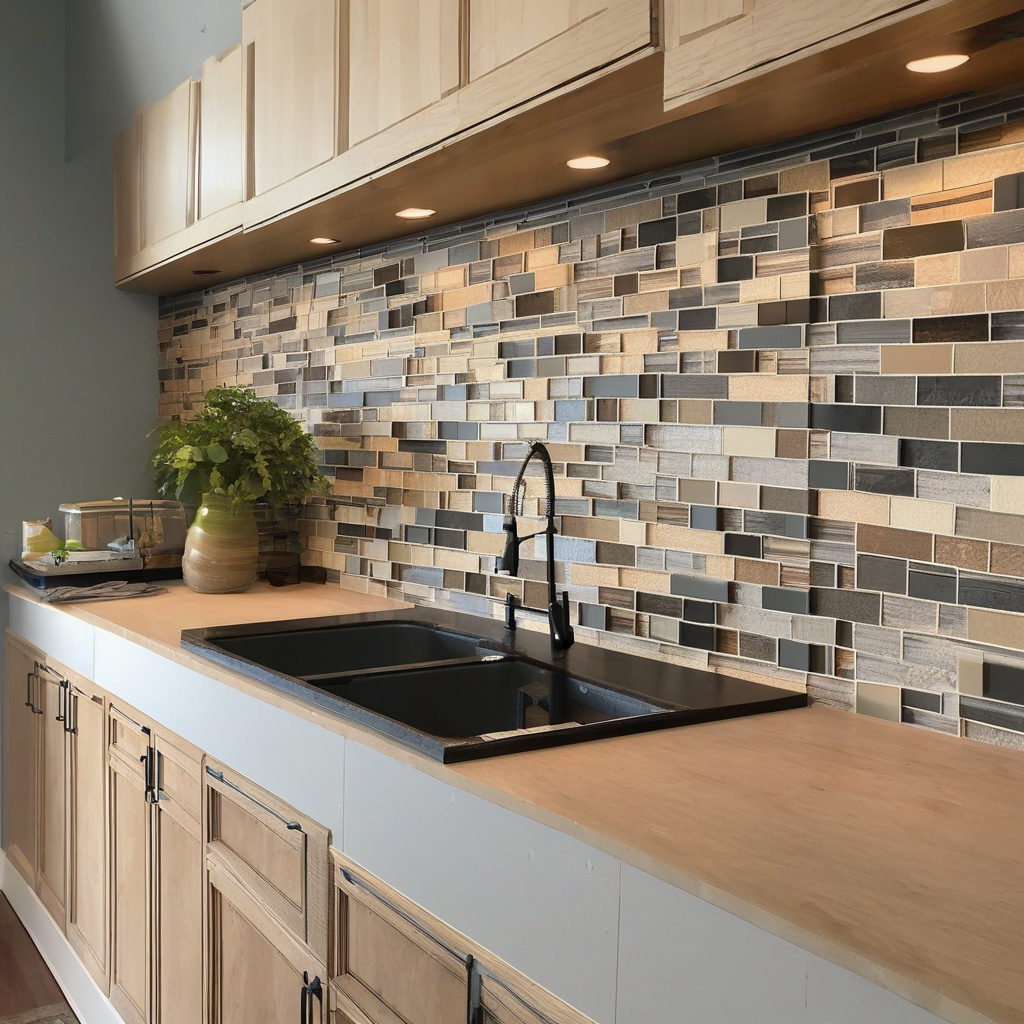 Кухонний фартух із легкою текстурною плиткою — гармонійний вибір Оригінальна плитка для кухонного фартуха зі спокійним малюнком у сучасній кухні