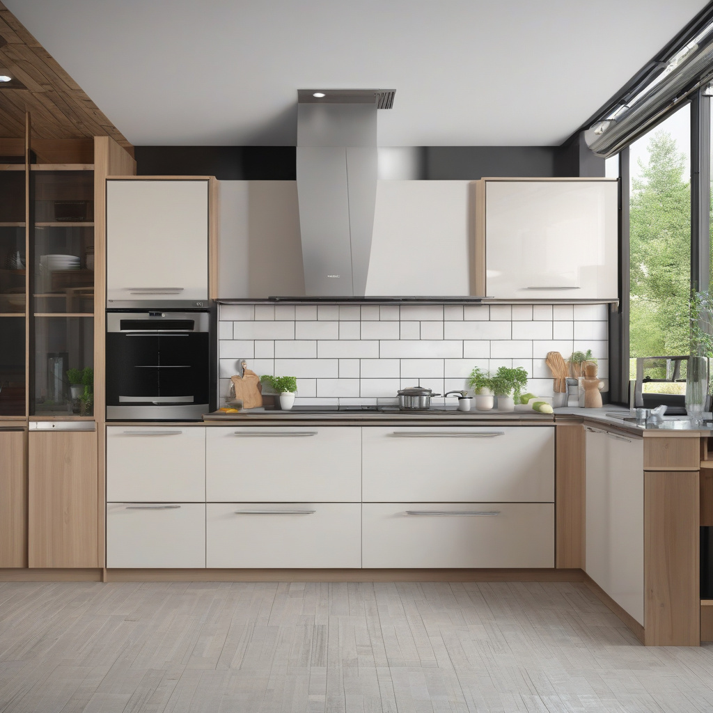 вытяжка для современной кухни, пример интерьера