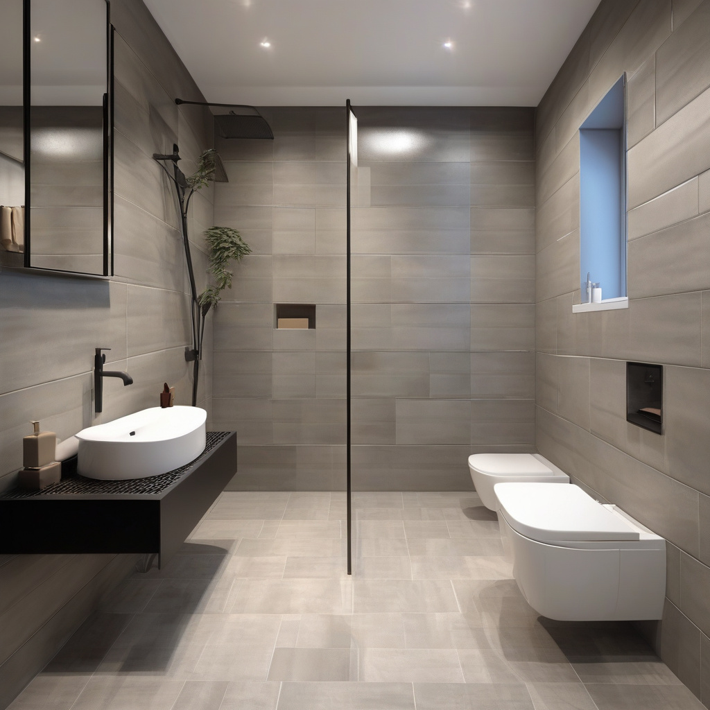 Готова ванна після професійної укладки плитки в львівській квартирі результат комплексного ремонту ванної з професійною укладкою плитки у Львові