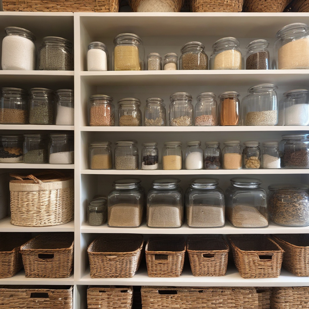 Полиця у функціонально облаштованій кладовій кімнаті, компактне розміщення речей