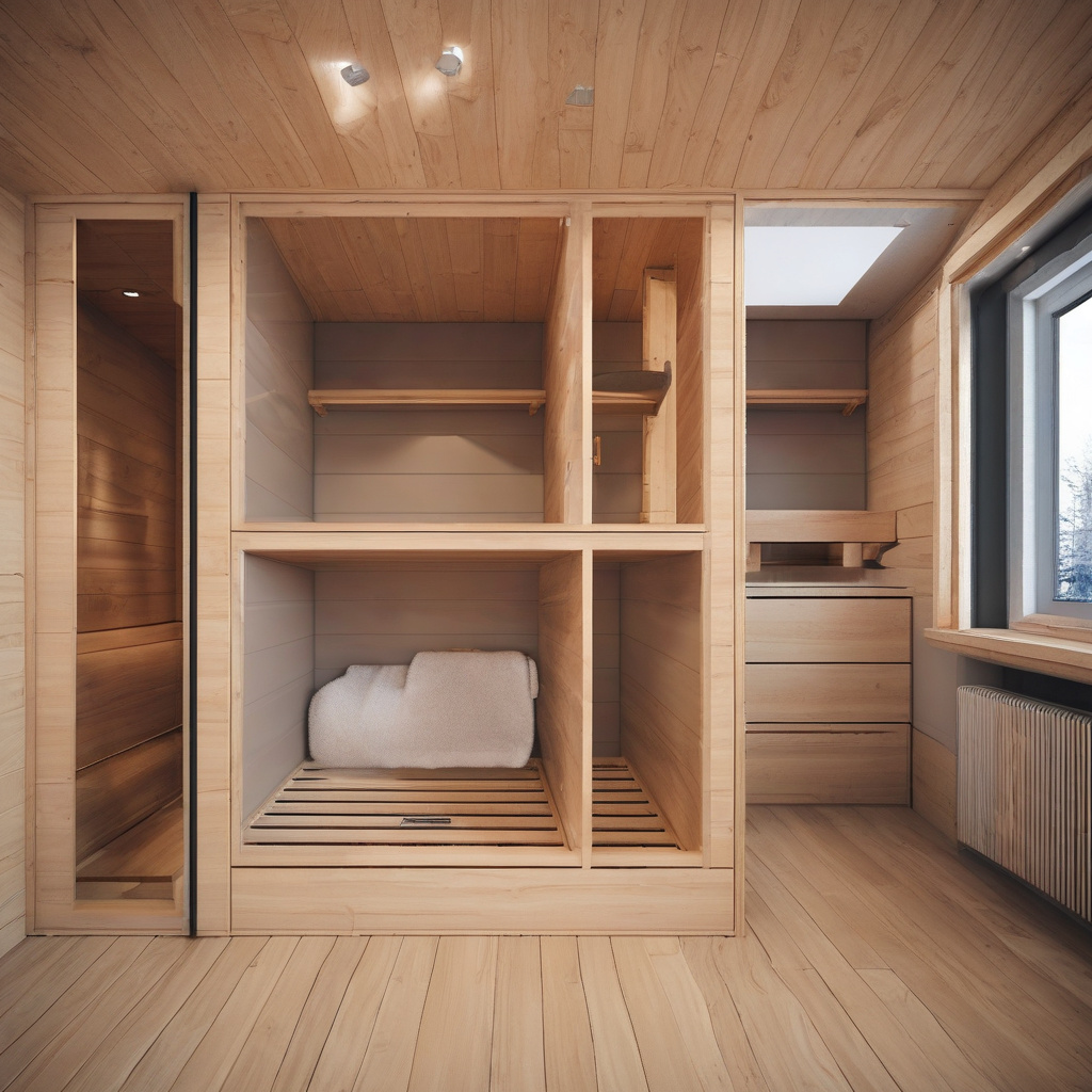 Міні-сауна у сучасній квартирі: органічне розміщення Сучасна кабіна сауни на фоні стильного інтер‘єру квартири
