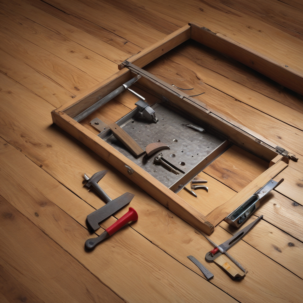 Металевий каркас і конструкція оглядового люка в підлозі, що встановлюється власноруч