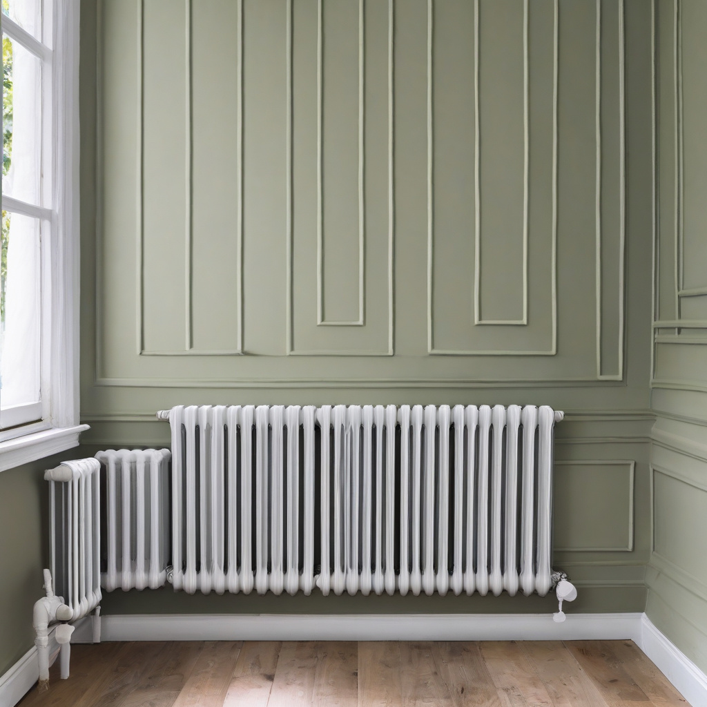 Розбризкування фарби пульверизатором на радіатор у сучасному інтер'єрі