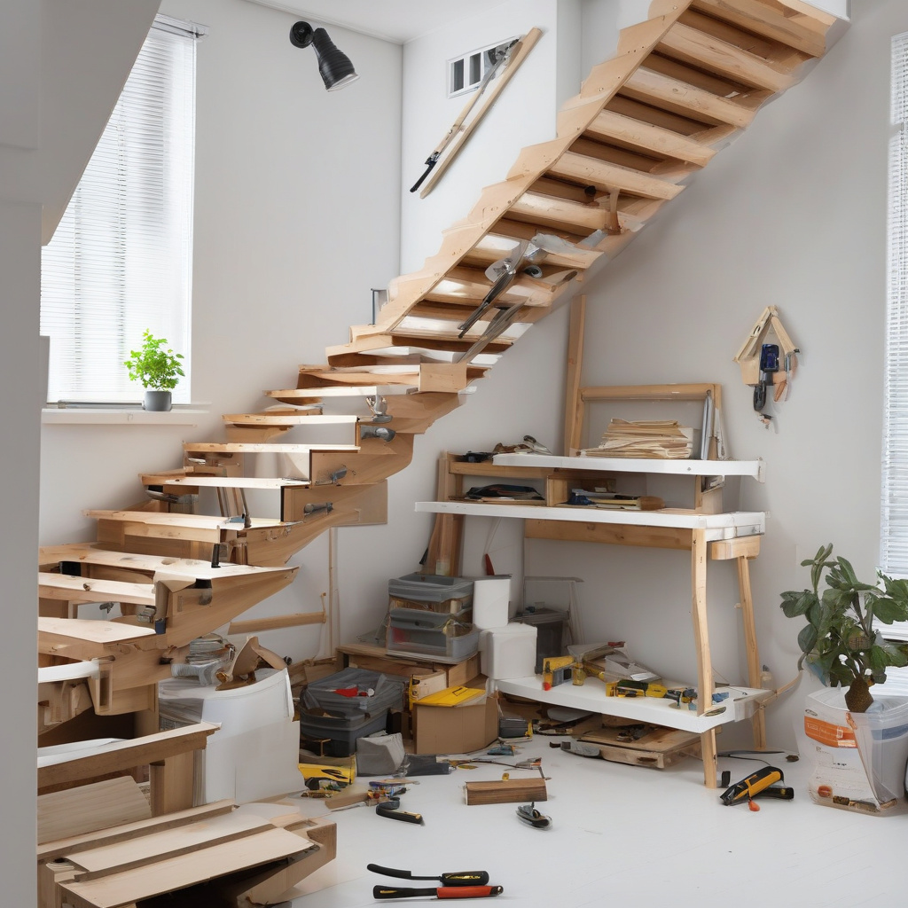 Монтаж складних мансардних сходів з металу