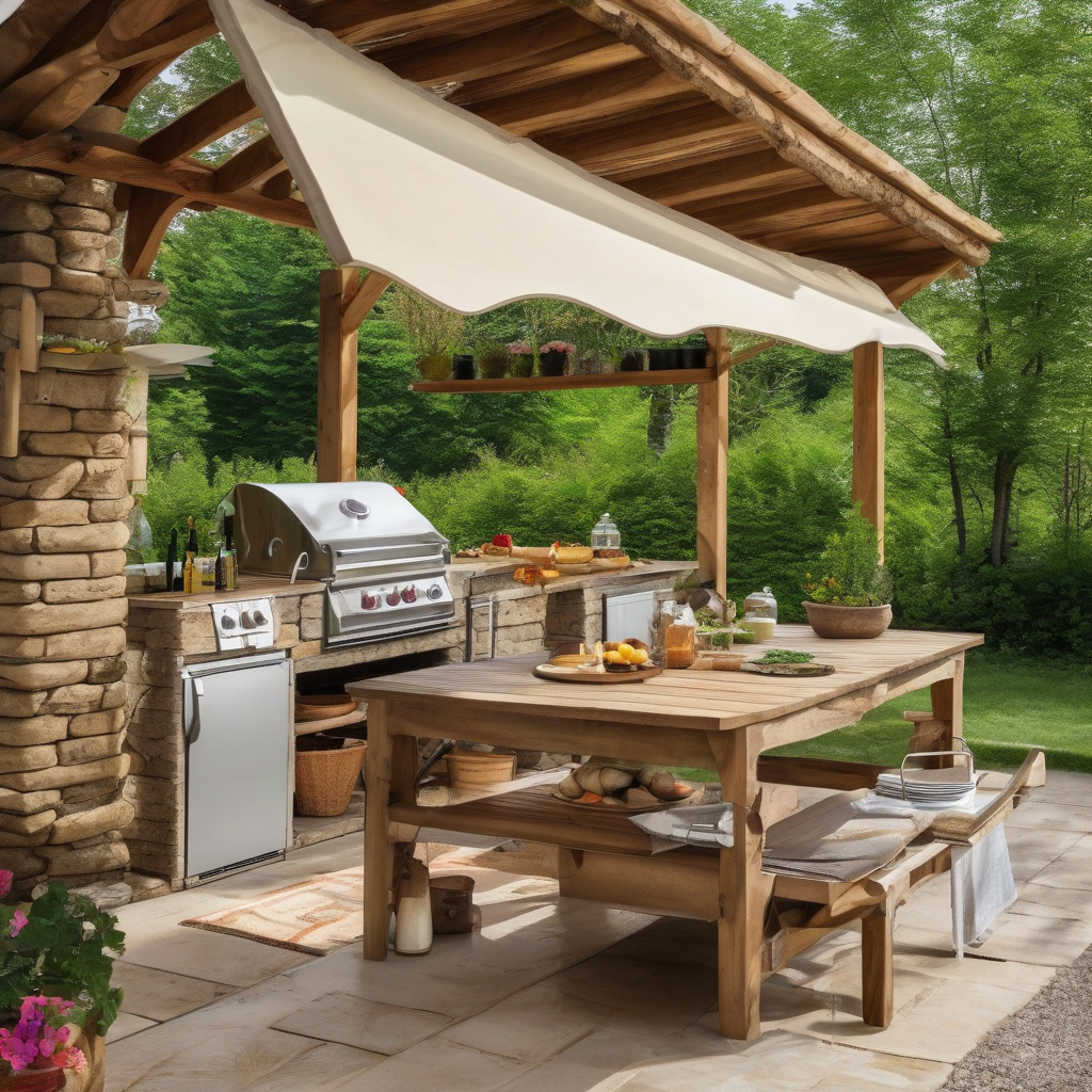 Затишна літня кухня під навісом для приготування їжі на дачі Літня кухня для дачі під навісом, кухня для приготування їжі