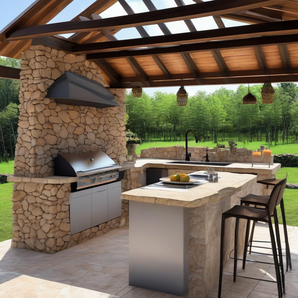 Практичний захист літньої дачної кухні від дощу і вітру під навісом Рішення для захисту літньої кухні на дачі від дощу та вітру