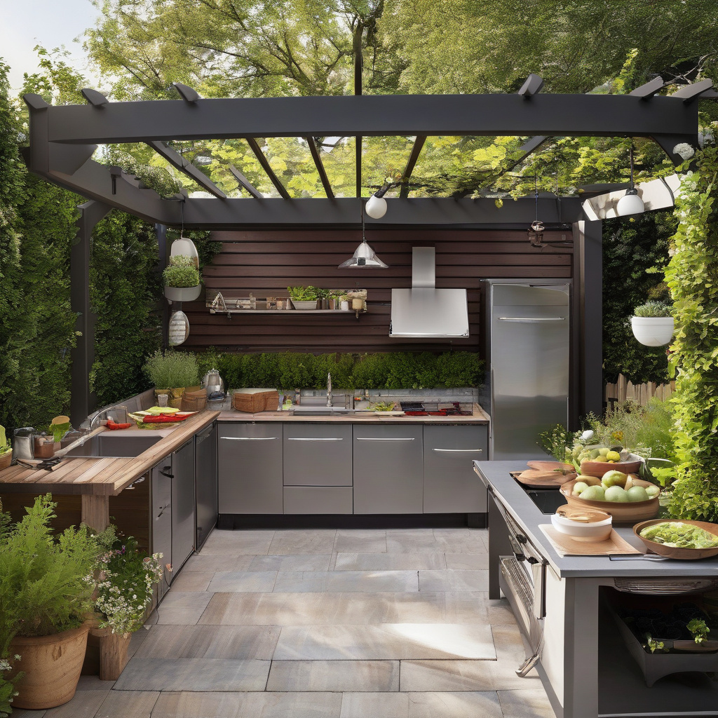 Вдалий приклад облаштування літньої кухні на дачі з навісом і захистом Вдалий приклад літньої дачної кухні