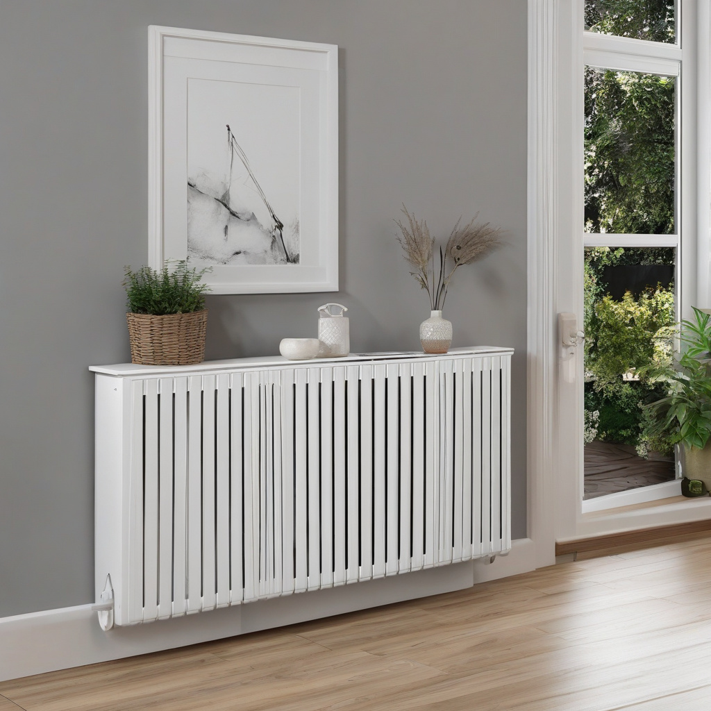 Металевий захисний екран на батарею у сучасній вітальні