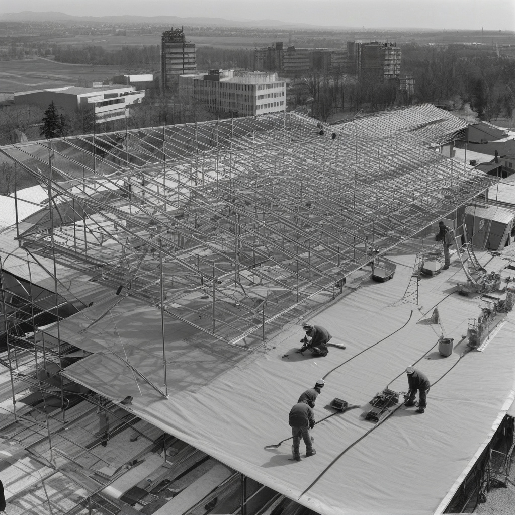 Монтаж мауерлата і кроквяних дерев’яних балок на даху приватного будинку