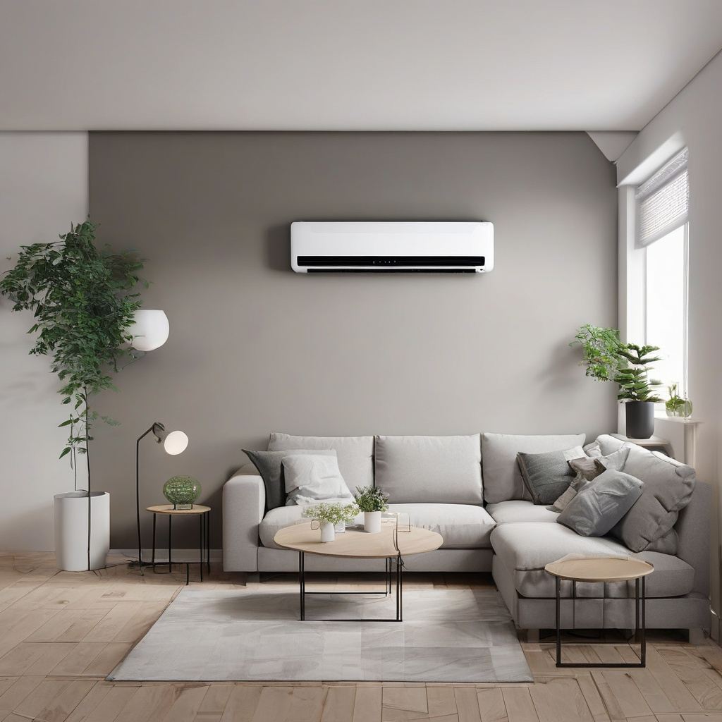 Сучасний кондиціонер у вітальні, комфортний клімат