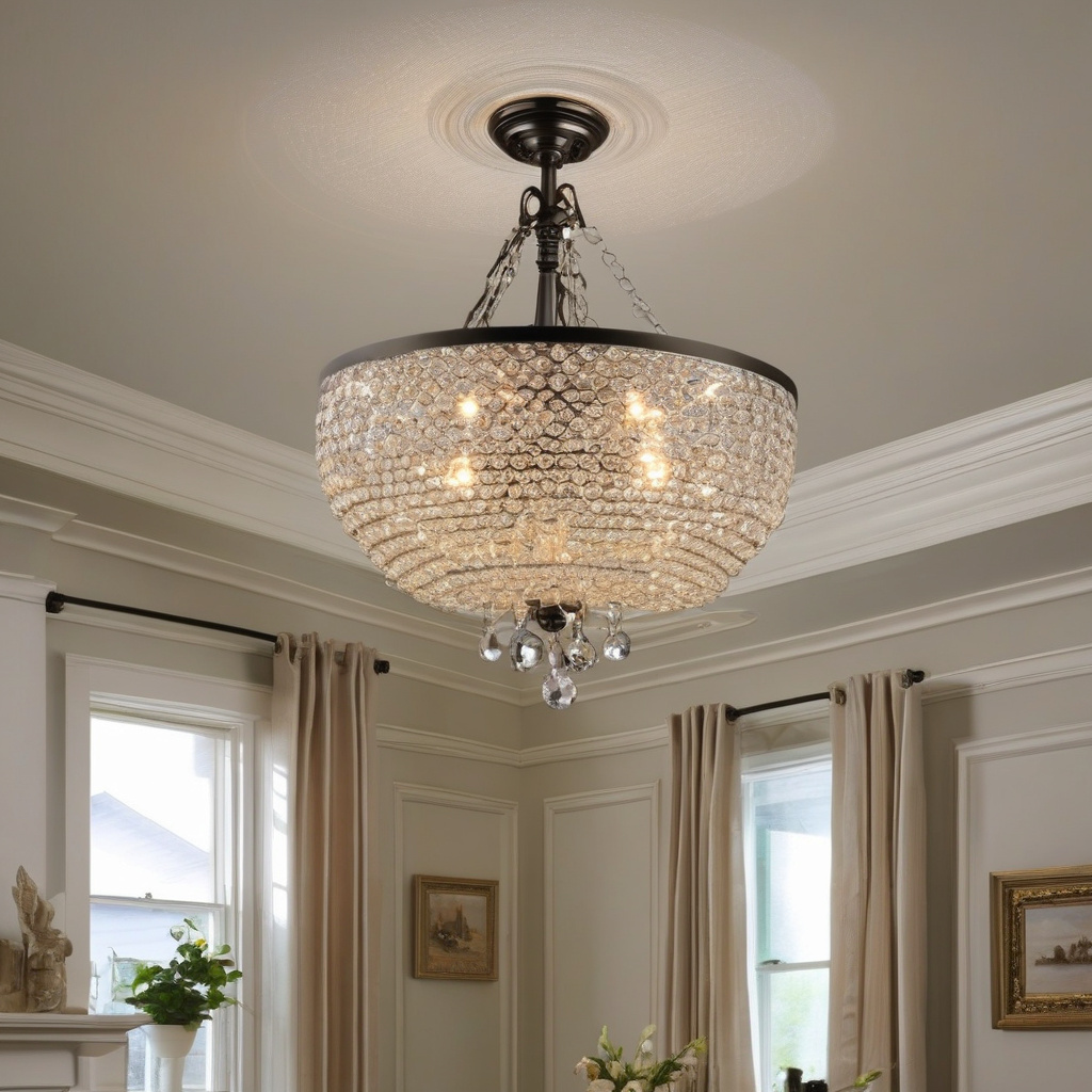 Монтаж підвісної люстри: сучасний інтер’єр із хрустальною люстрою
