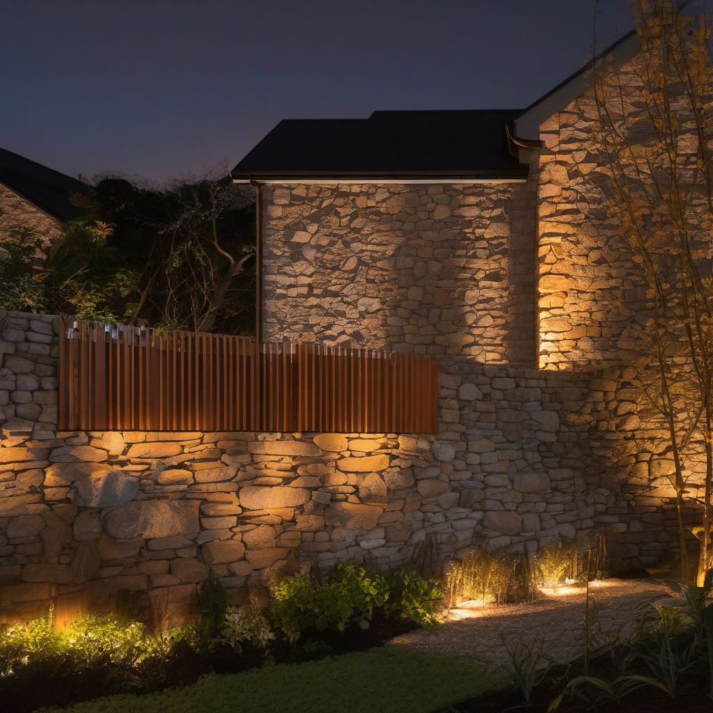 Монтаж фасадного LED-прожектора на стіну будинку