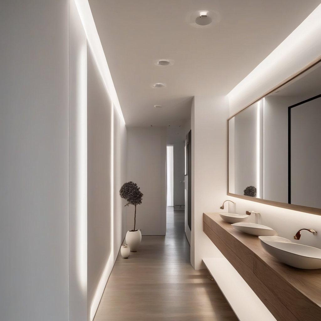 Мінімалістичний невеликий коридор, світлі відтінки, меблі лаконічні