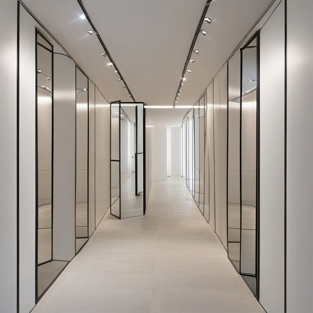 Передпокій у мінімалістичному стилі в сучасній квартирі, приховані шафи