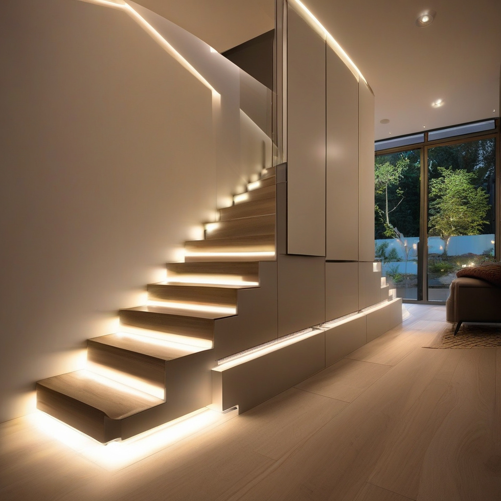 сучасне LED освітлення сходів — затишна атмосфера