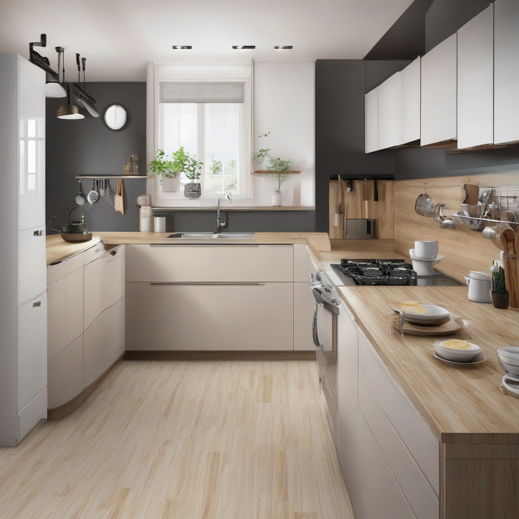 Тенденції в дизайні підлоги кухні: ламінат різних відтінків