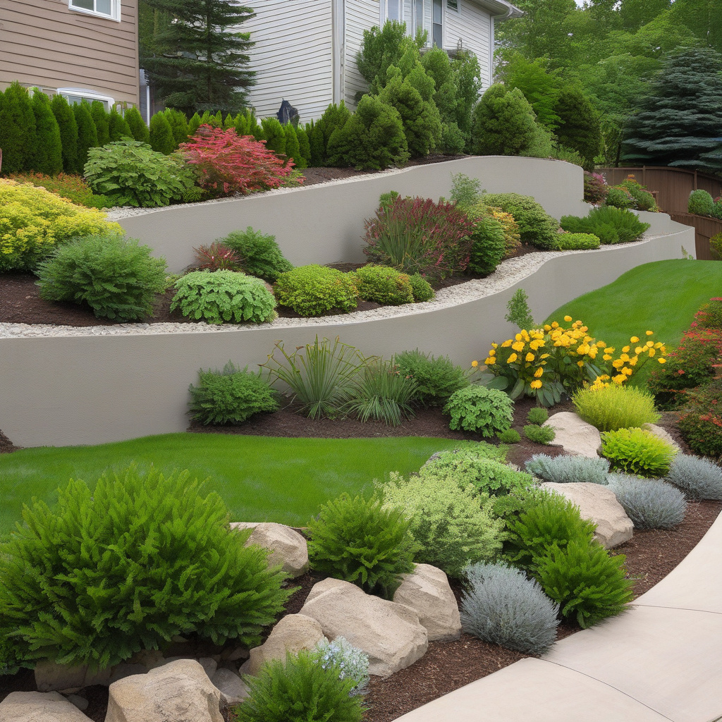 Оздоблення бетонної підпірної стіни декоративним каменем на прибудинковій території оздоблення бетонної підпірної стіни декоративним каменем