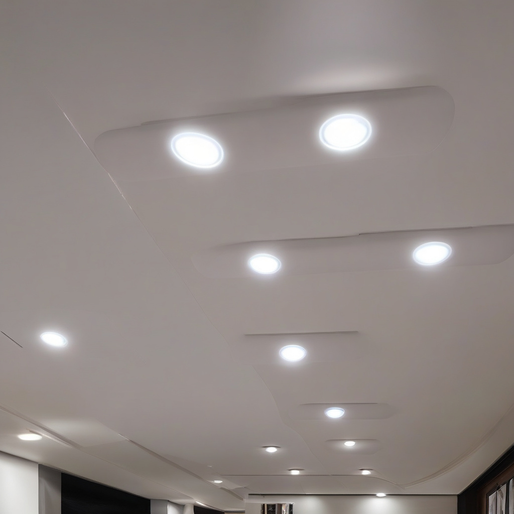 Сучасний дизайн освітлення стелі у вітальні фото