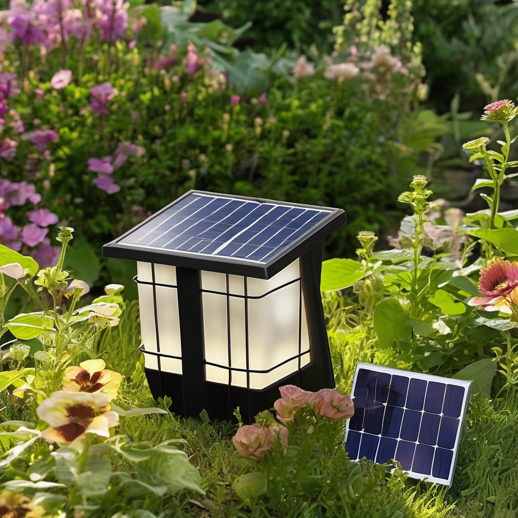 Львівський двір з автономним ліхтарем на сонячних елементах, монтаж у саду