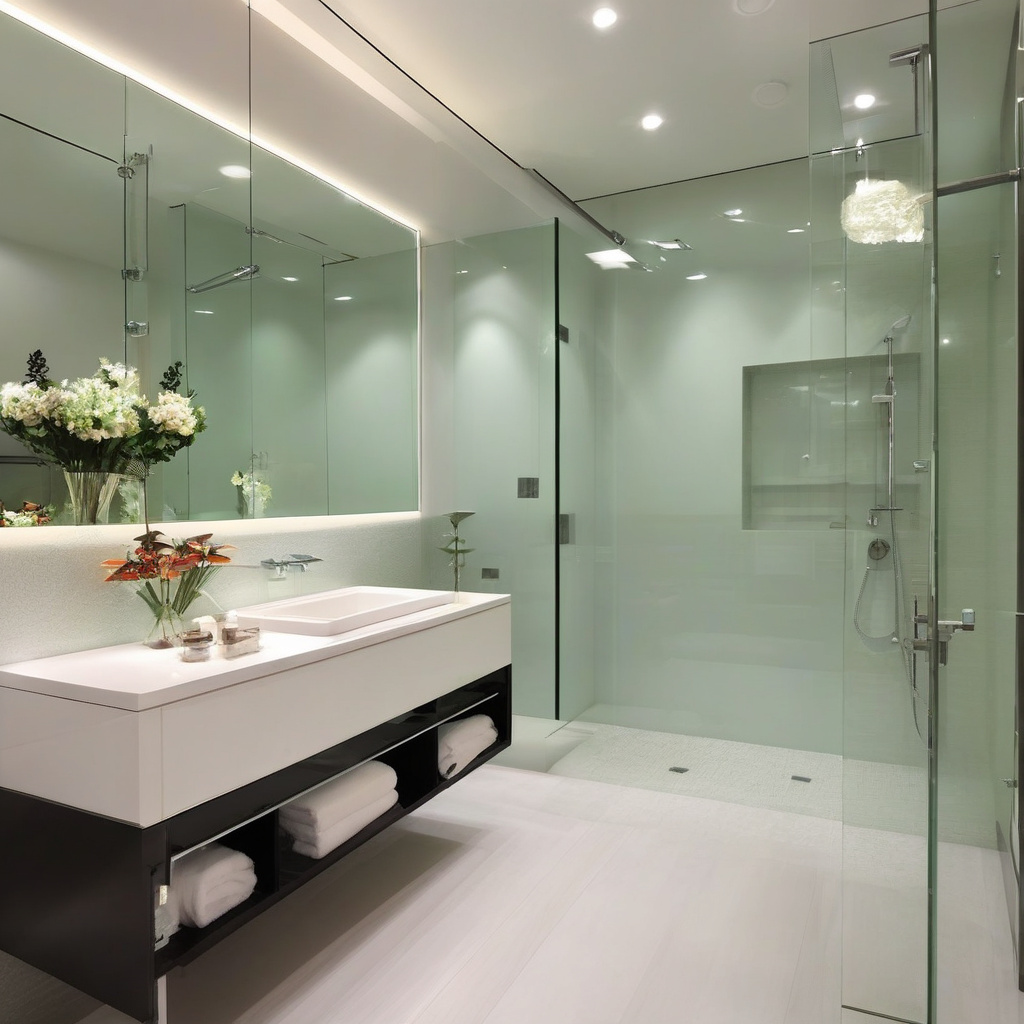 Ідеально виконане встановлення душової перегородки у Львові готовий результат монтажу душової перегородки з ідеальними стиками та рівнем у львівській ванній