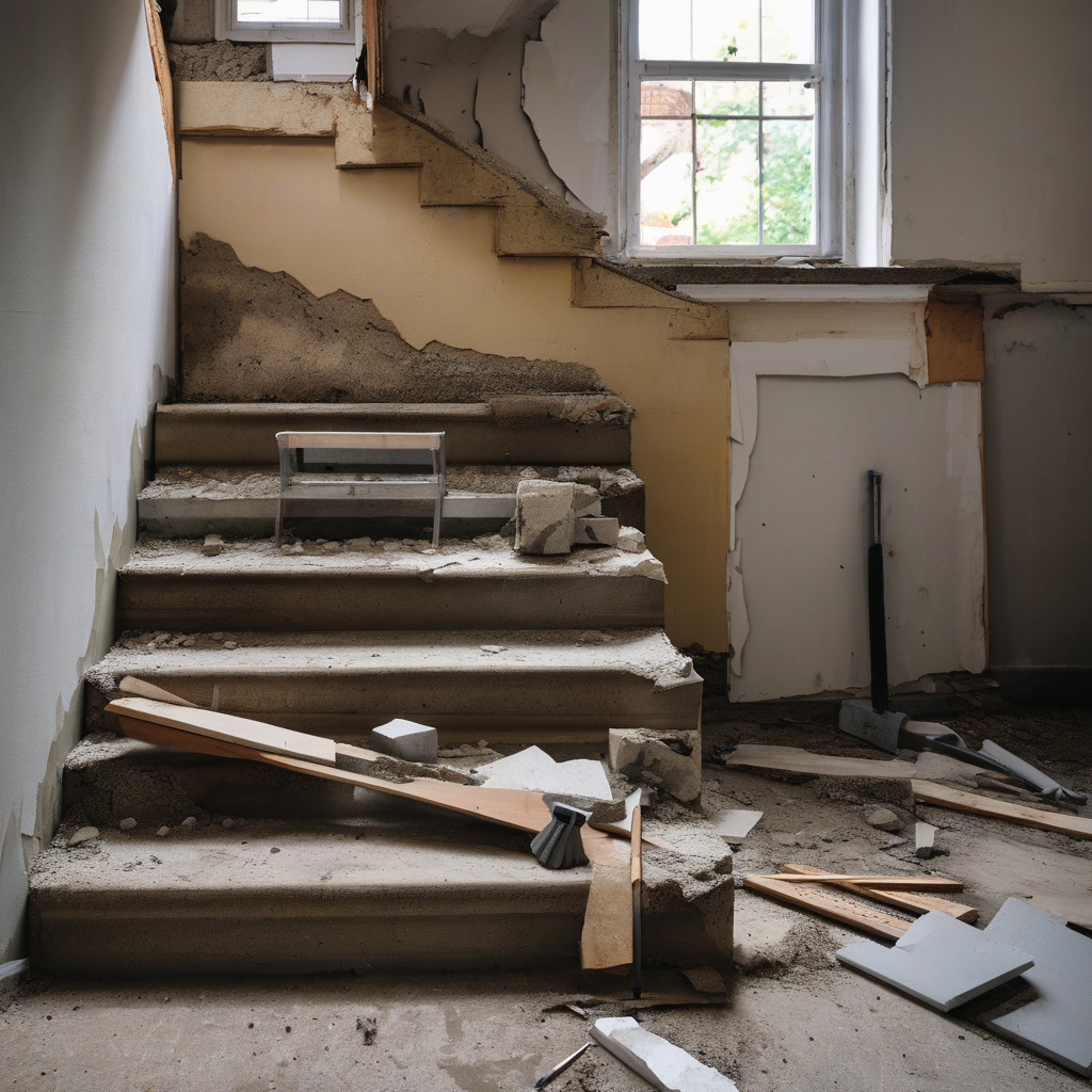 Ремонт бетонної сходової клітки, способи закриття тріщин Ремонт бетонної сходової клітки, закриття тріщин