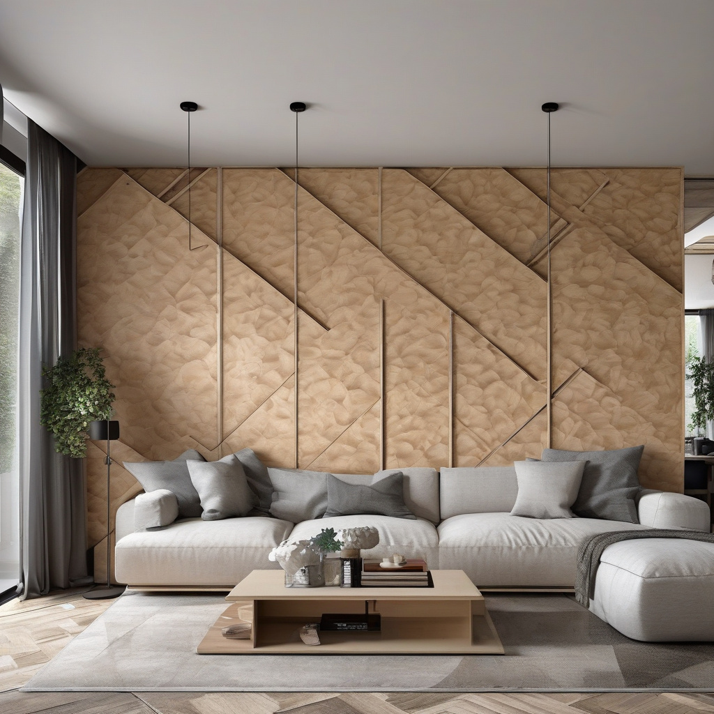 настінна панель з фанери у сучасному інтер’єрі