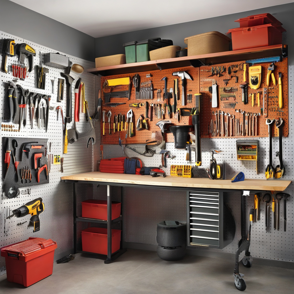 зберігання інструментів гараж перфорована панель