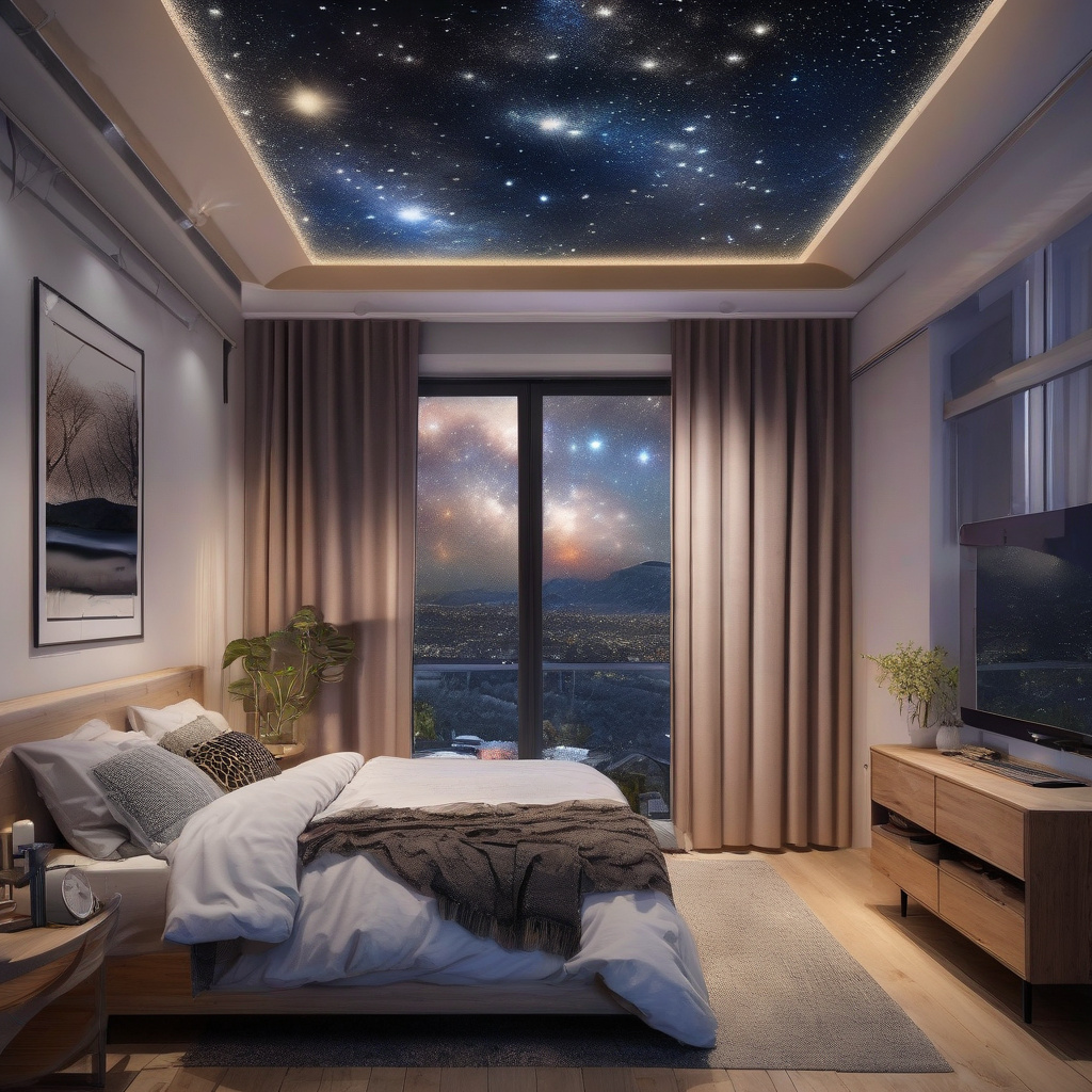 Приклад монтажу з помилками та поганим результатом типові недоліки стелі зоряного неба в львівській спальні, світлові дефекти