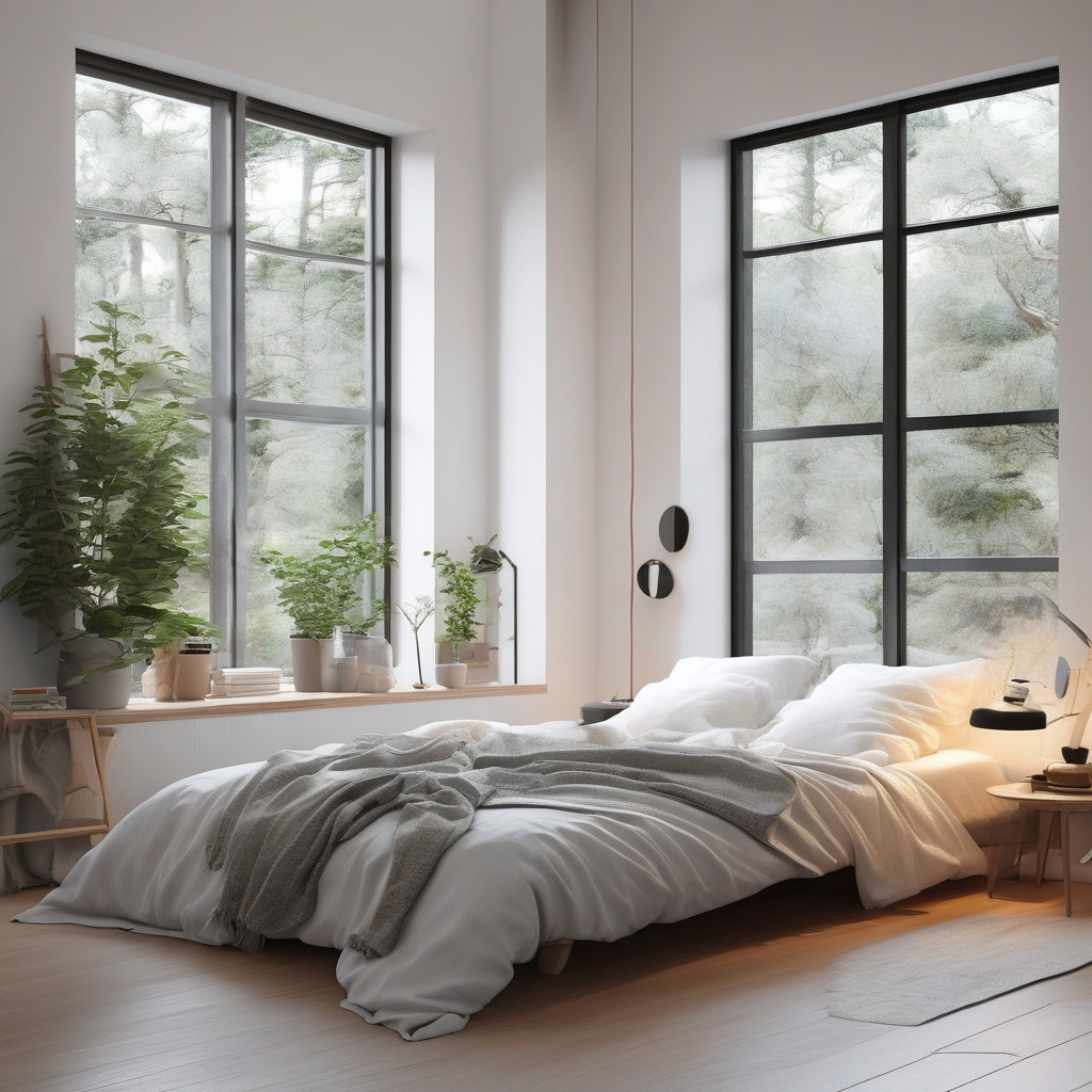 Минималистичная кровать с ящиками для хранения