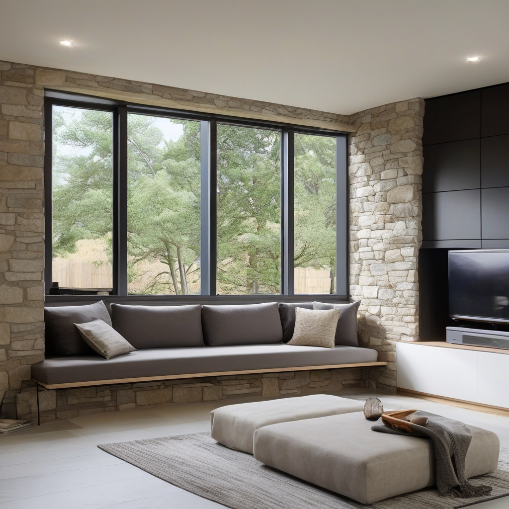 Сучасне кам’яне підвіконня з композитного каменю інтер’єру