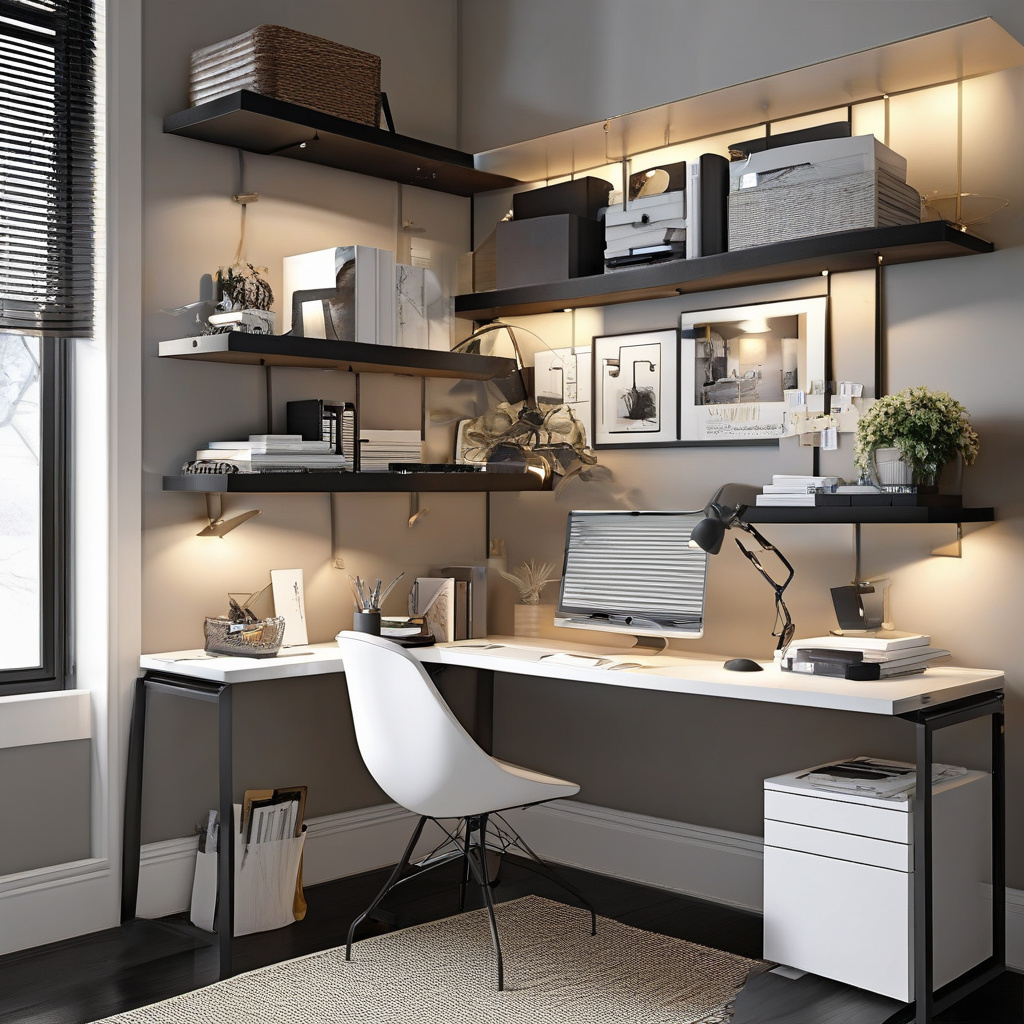 Дизайн сучасного домашнього кабінету біля вікна