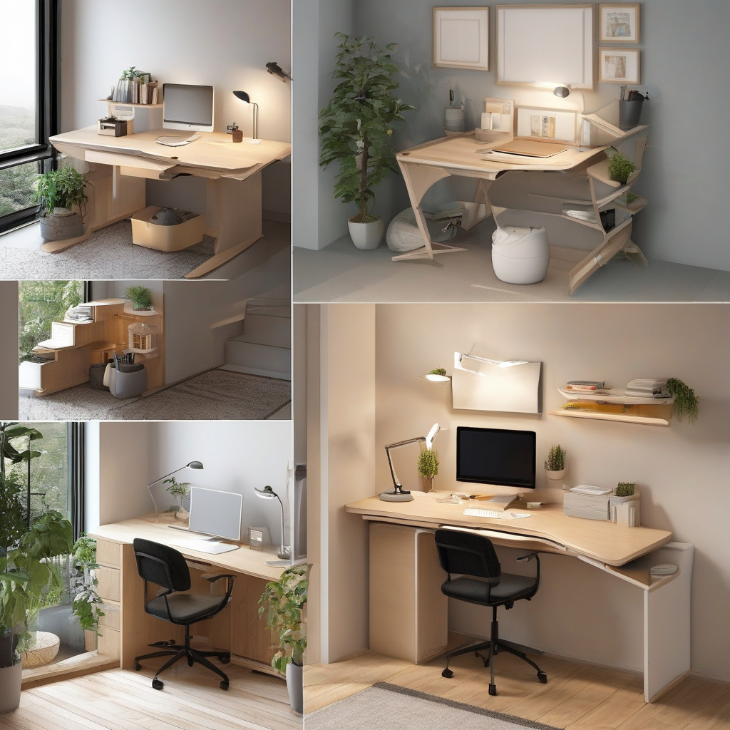 Розташування домашнього офісу біля вікна у сучасному інтер’єрі