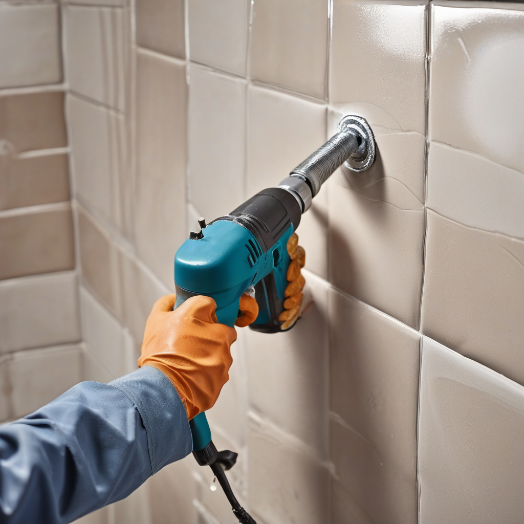 Свердління керамічної плитки без сколів – робота майстра крупним планом