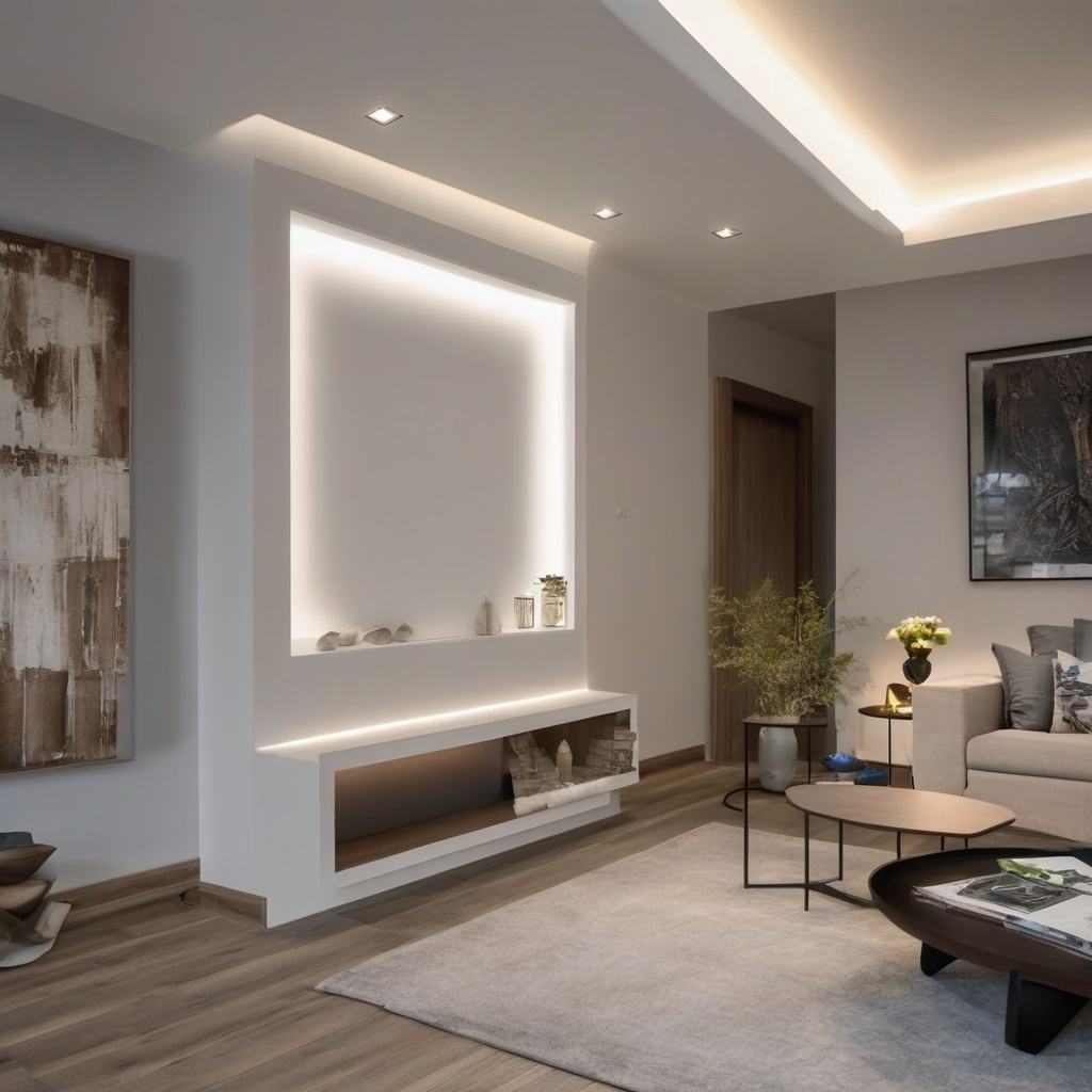 Освітлена ніша з гіпсокартону з LED-стрічкою