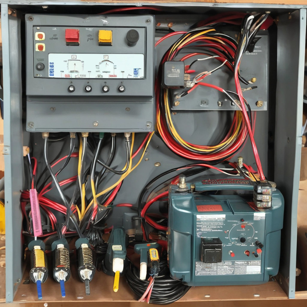 електрик підключає регулятор напруги для домашньої техніки