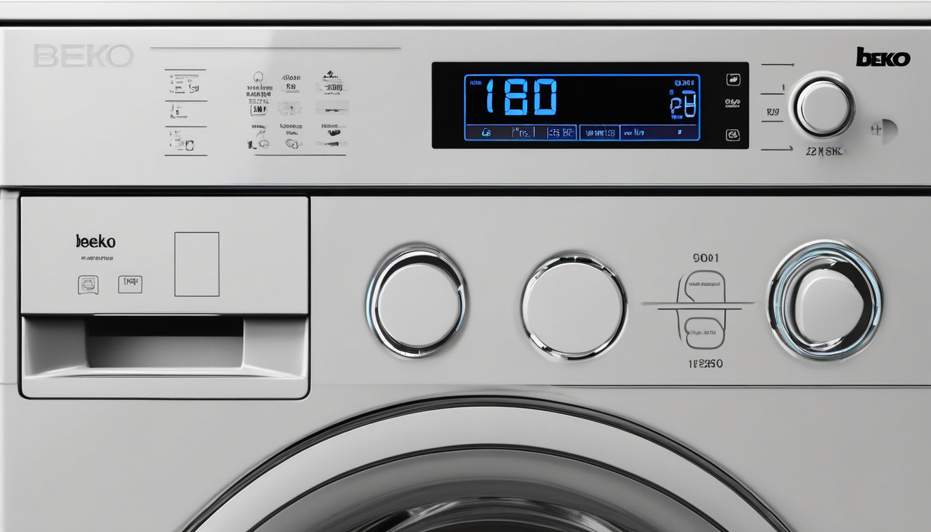 Дисплей пральної машини Беко видає код помилки, що свідчить про несправність, перевірте інструкцію та підключення