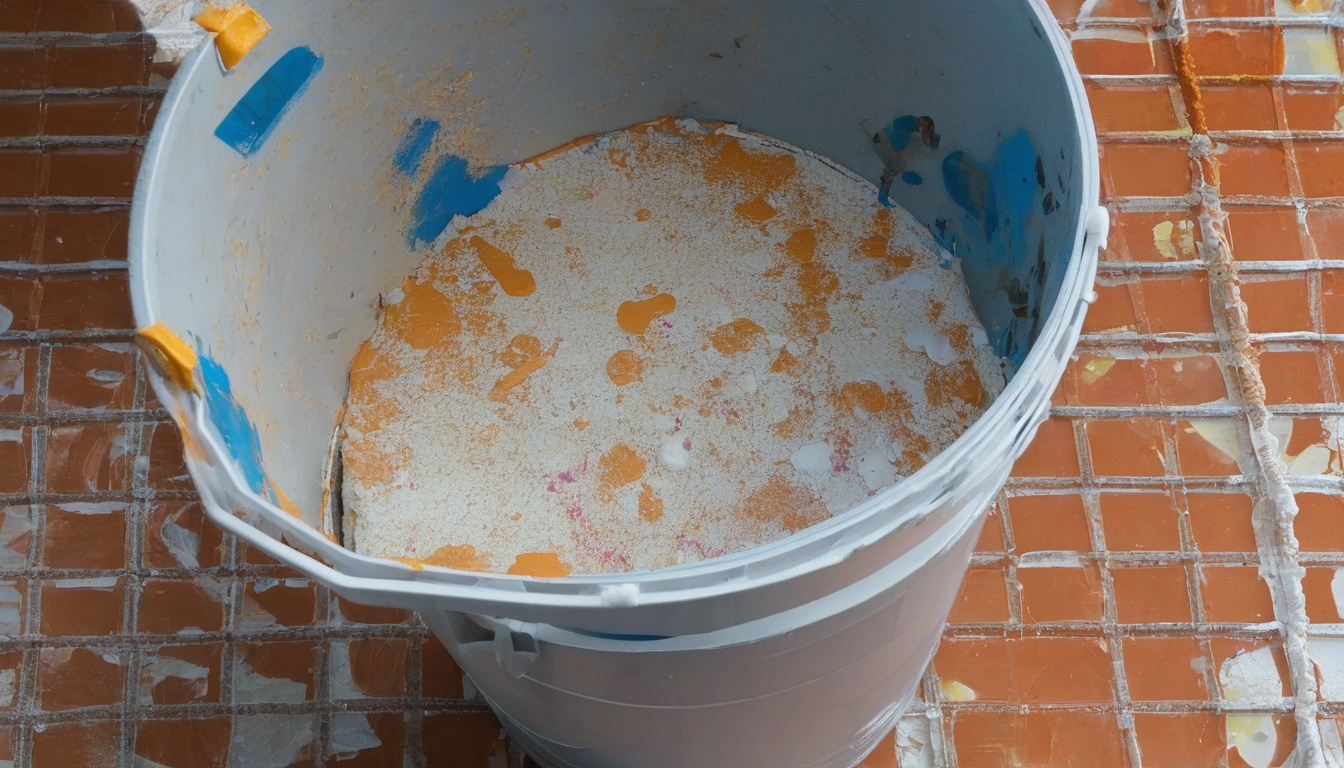 Приклад використання плиткового клею у ванній кімнаті майстер розраховує точний розхід суміші