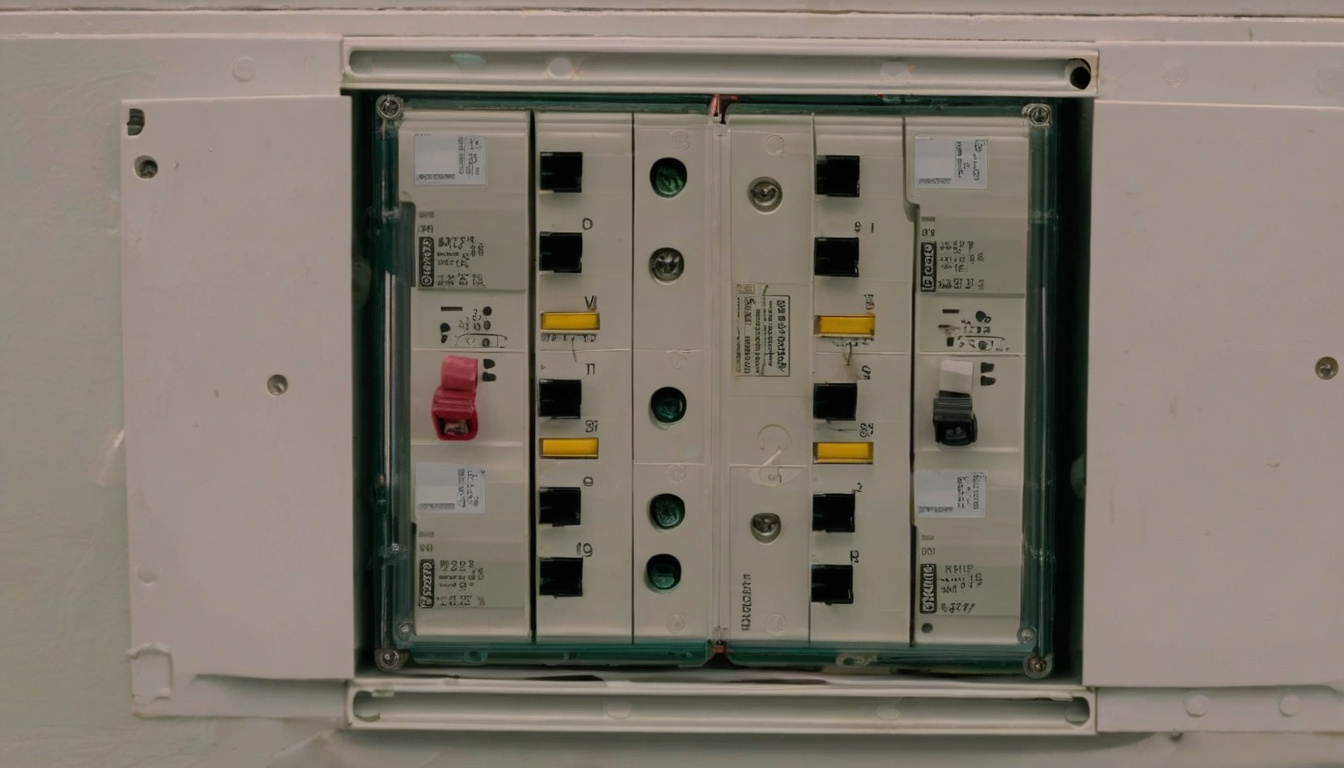 Приклад сучасного електрощита, автоматичний вимикач та клеми, безпечне розміщення